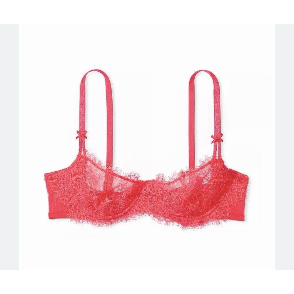 NWT Victoria’s Secret Dream Angels Wicked Unlined Lace Balconette Bra pink 36C